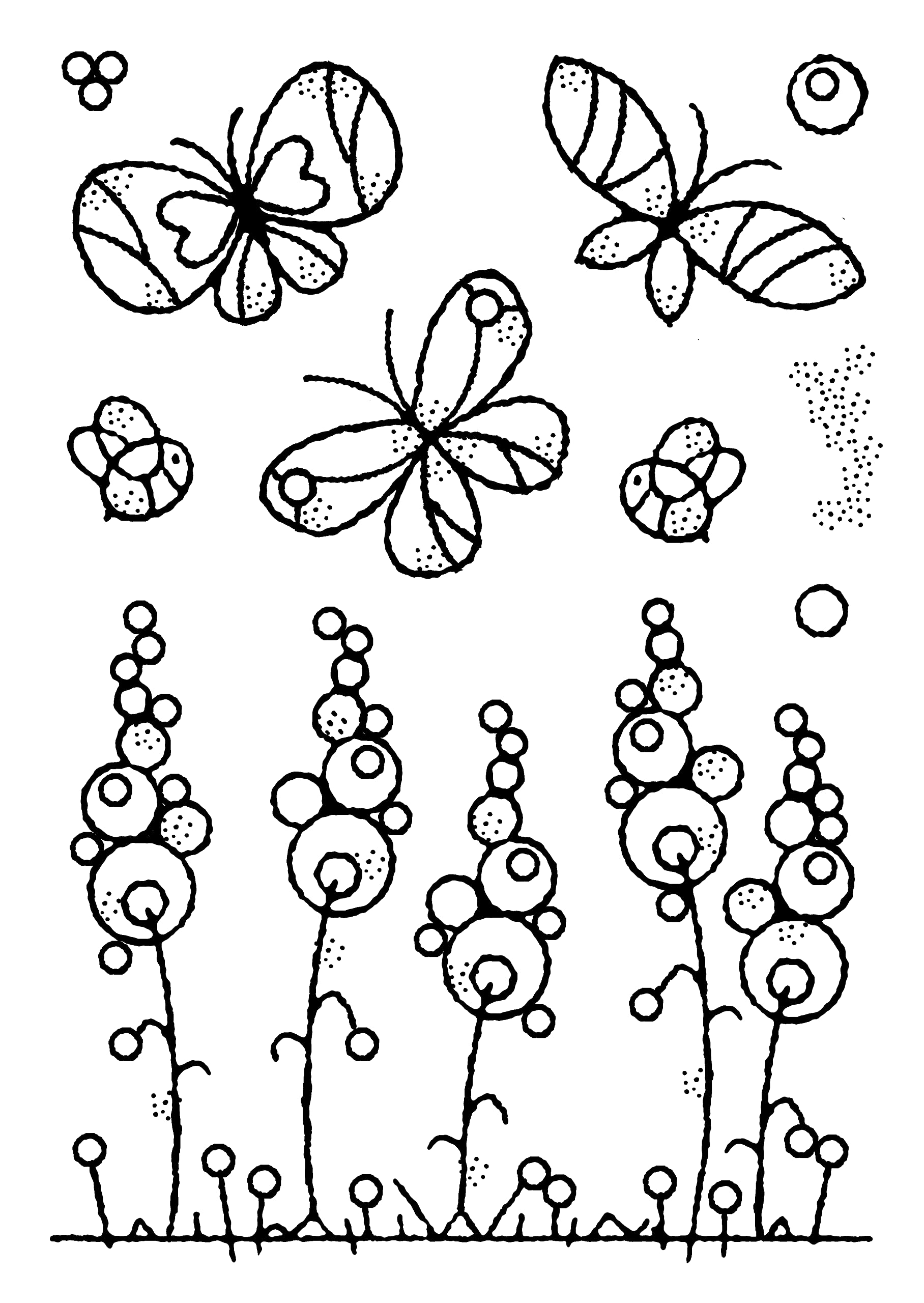 Woodware Francoise Collection-Garden Border-Clear Stamp Set, 6 x 4 inches