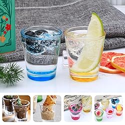 Encheng Colorful Shot Glasses Set of 6,Round 1.6oz