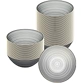 Restaurantware Plastic Bowls 20 Pcs 16 oz Gold Rimmed Disposable Soup Bowls Heavy-Duty Black Translucent Rippled Dinnerware Containers for Party, Desserts, Salads, Snacks, and Catering