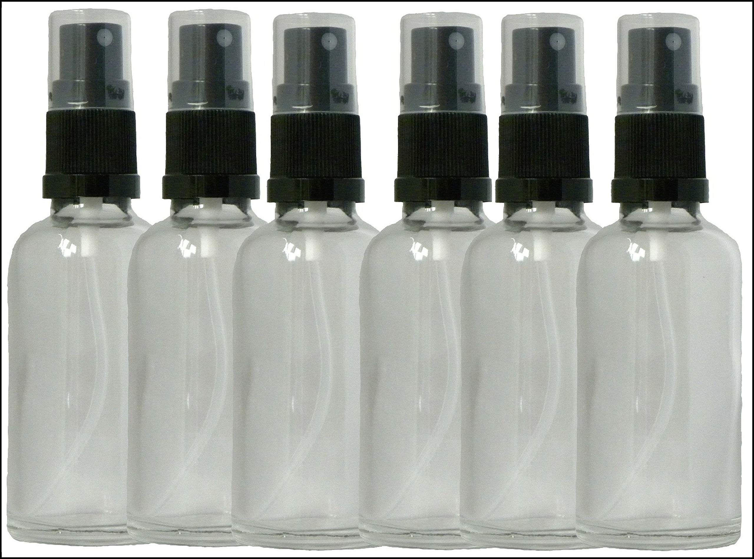 Natural Health 4 Life 6 x 20ml Clear glass bottles with atomiser cap