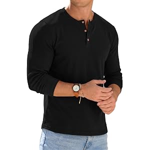 Sailwind Mens Henley Shirts Long Sleeve Casual Fashion T-Shirt Lightweight Button Tees