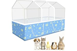 MODESLAB Rabbit Cage, 48" x 24" Large Pet Playpen Enclosure for Small Animal- Guinea Pig, Hamster, Bunny, Puppy, PVC Frame Chicken Coop with Waterproof Tarp & Mesh Cover Indoor Outdoor