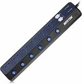 BESTEK 6 Way Extension Lead Surge Protector 900J 4 USB Ports 3250W 1.8m