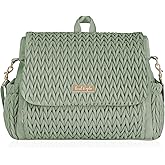 Hannah & Sophia Belle Convertible Baby Diaper Backpack & Bag in Sage Green, Large Size, Dual Sided Water Resistant Changing Mat Included, Detachable Shoulder Straps, Easy To Use