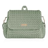 Hannah & Sophia Belle Convertible Baby Diaper Backpack & Bag in Sage Green, Large Size, Dual Sided Water Resistant Changing Mat Included, Detachable Shoulder Straps, Easy To Use