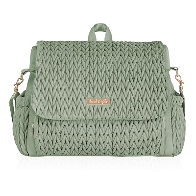 Hannah & Sophia Belle Convertible Baby Diaper Backpack & Bag in Sage Green, Large Size, Dual Sided Water Resistant Changing Mat Included, Detachable Shoulder Straps, Easy To Use