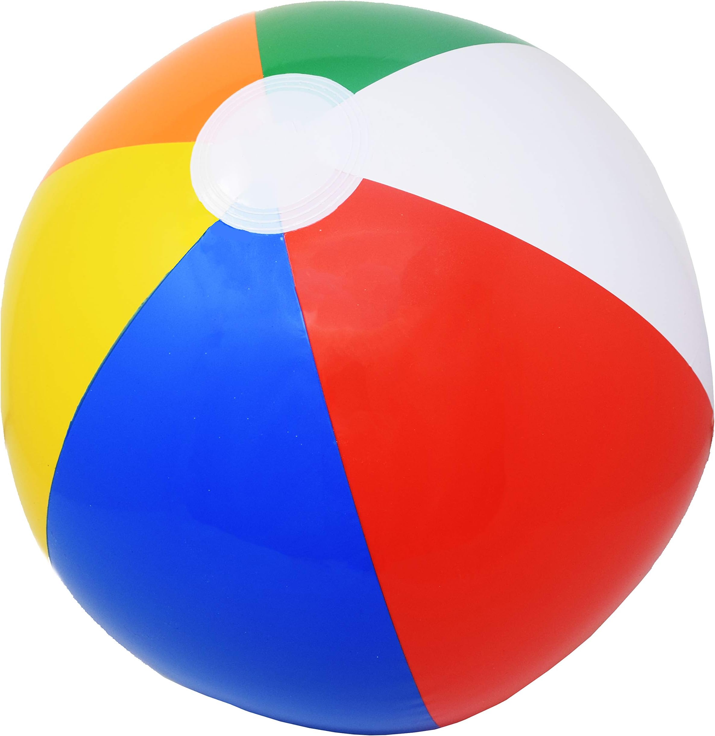 Beachgoer 20-Inch Bulk Pack of 12 Inflatable Rainbow Color Beach Balls - Large Plastic Inflatable Beachballs for Beach/Pool Parties/Summer Fun