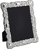 CarrsTraditional Victorian Style Sterling Silver Photo Frame with Grey Velvet Back - 8" x 6"