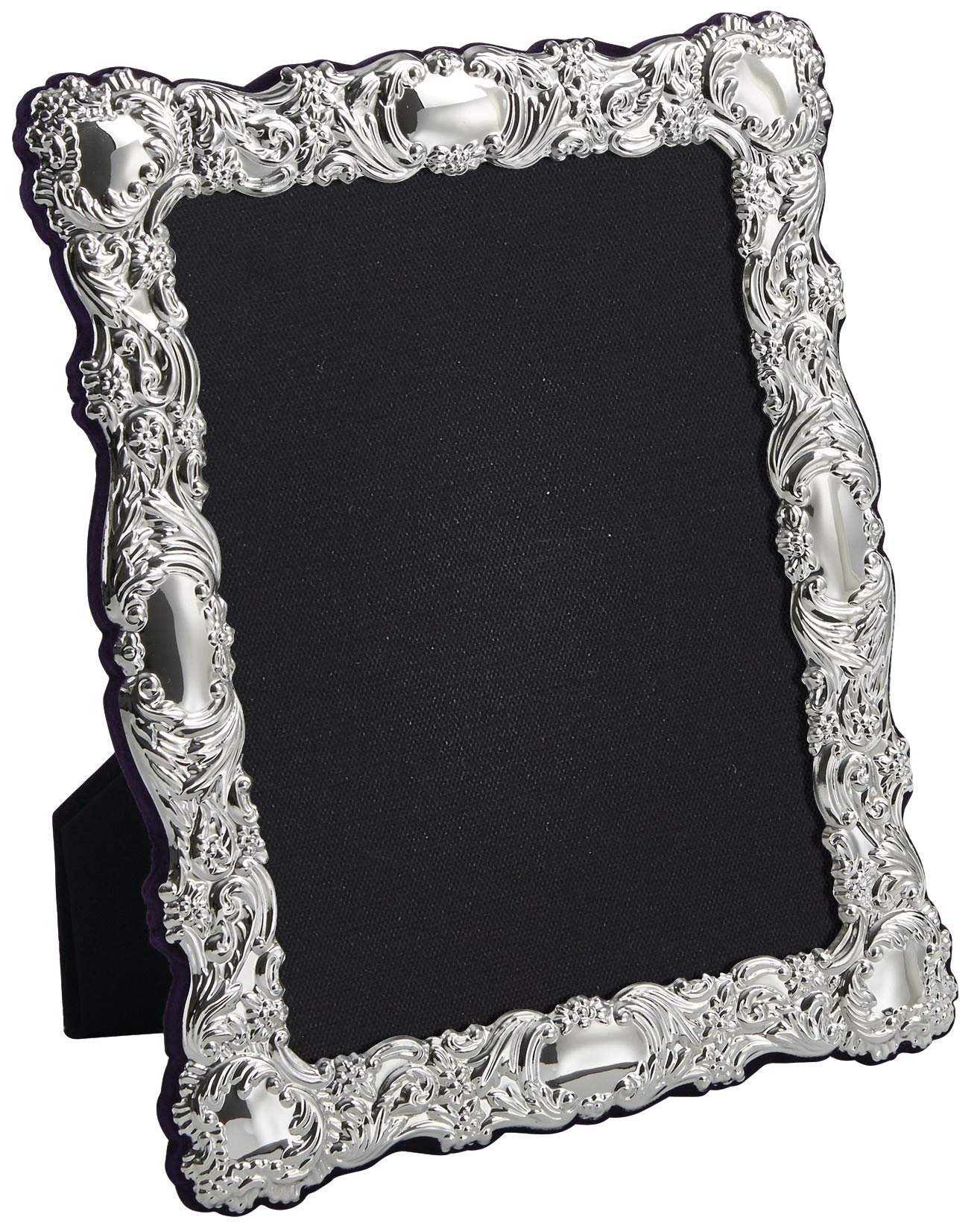 Carrs Traditional Victorian Style Sterling Silver Photo Frame with Grey Velvet Back - 8" x 6"
