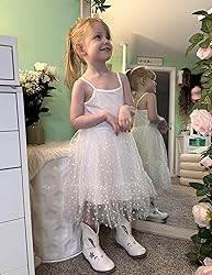 Arshiner Kids Girls Tulle Dress White Tutu Birthday