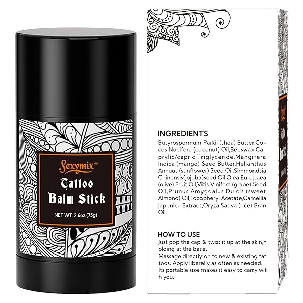 SEXY MIX TATTOO AFTERCARE TATTOO BALM, TATTOO ENHANCER FOR OLD TATTOO CREAM, GENTLE INGREDIENTS TATTOO CARE, TATTOO LOTION COLOR ENHANCEMENT, MOISTURIZING SKIN STICK (UNSCENTED, 2.65OZ)