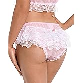 Satini Women's Sheer Frilly Sissy Soft Lace Knickers Briefs Panties