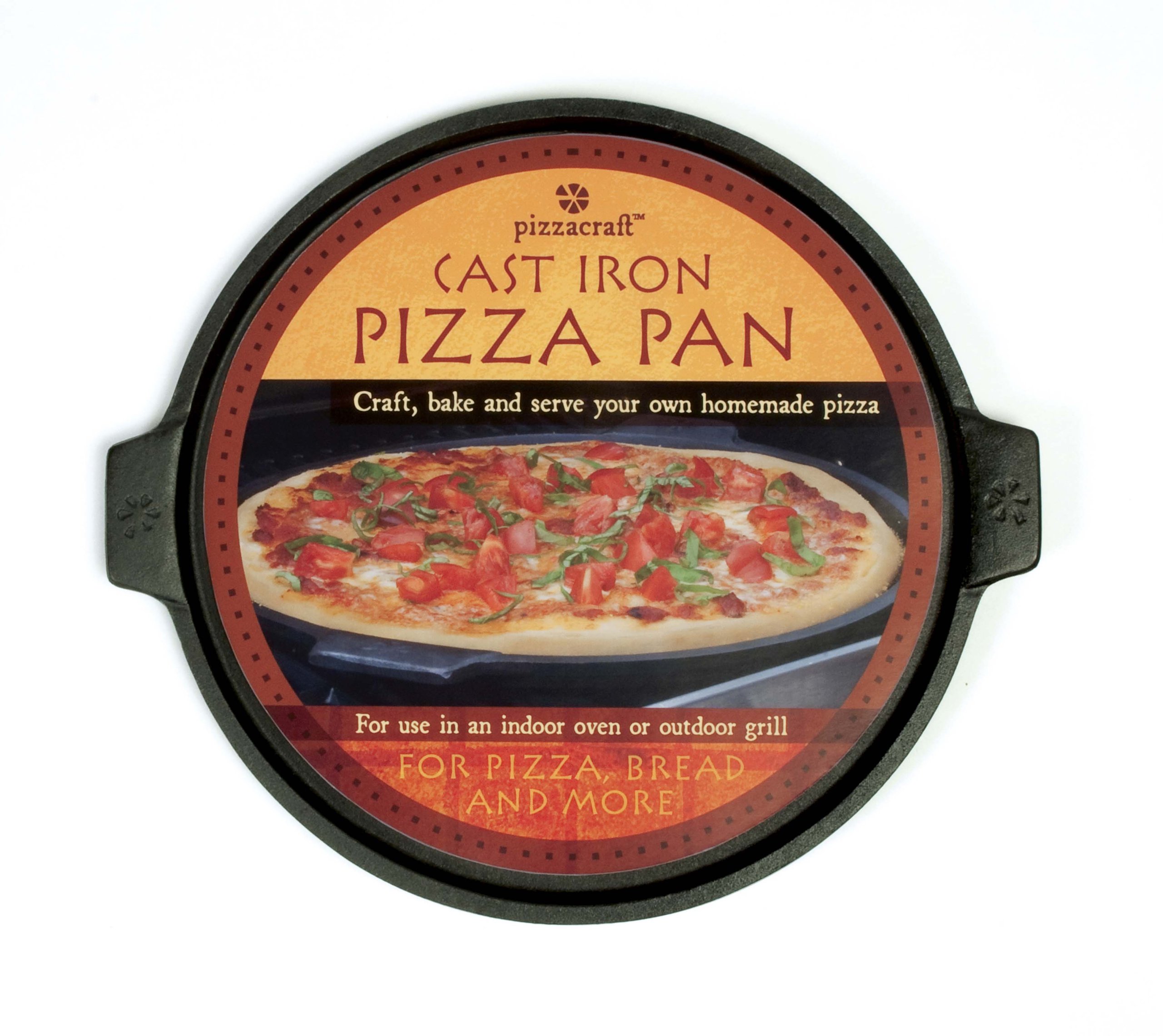 Pizzacraft Cast Iron Pizza Pan, 14Inch, For Oven or Grill PC0300