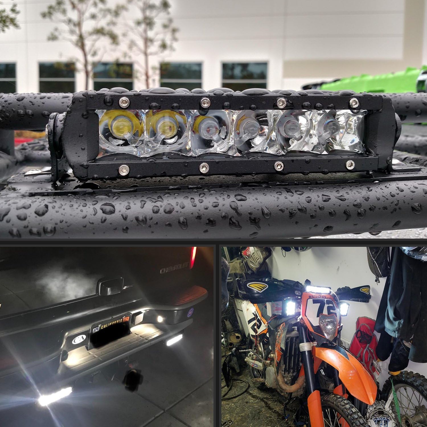 Nilight 40001S-B Bar Super Slim 2PCS 7 Inch 30W Spot Driving Fog 3600LM Single Row Off Road led Lights for Jeep-2 Style Mounting Brackets, 2 Years Warranty: Automotive