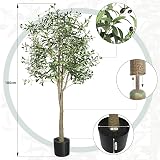 YOLEO 6ft Olive Tree Faux Silk Leaves Indoor Decor Style 2 view 6