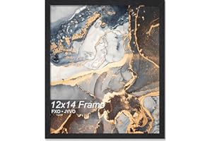 Fxojyvo Engineered Wood 12x14 Picture Frame, Black Frame for 12 x 14 Inch Picture Poster Photo, Light Weight 12 by 14 Frame with Wood-grain for Wall - 1 Pack/Black/12 x14