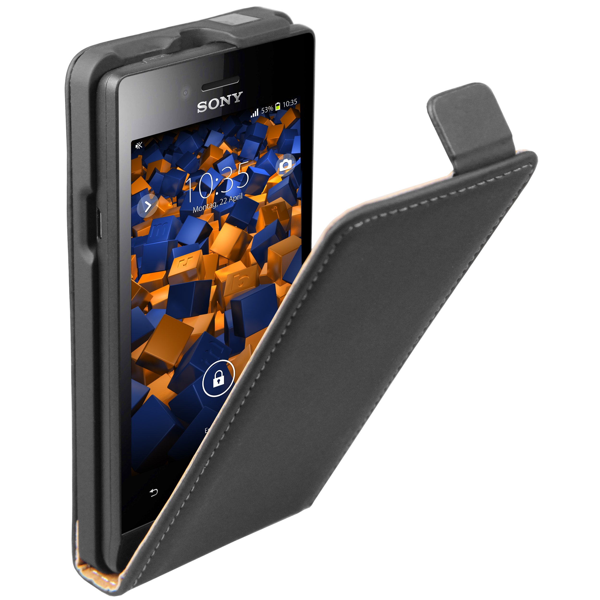 mumbi Premium Flip Case for Sony Xperia miro Real Leather