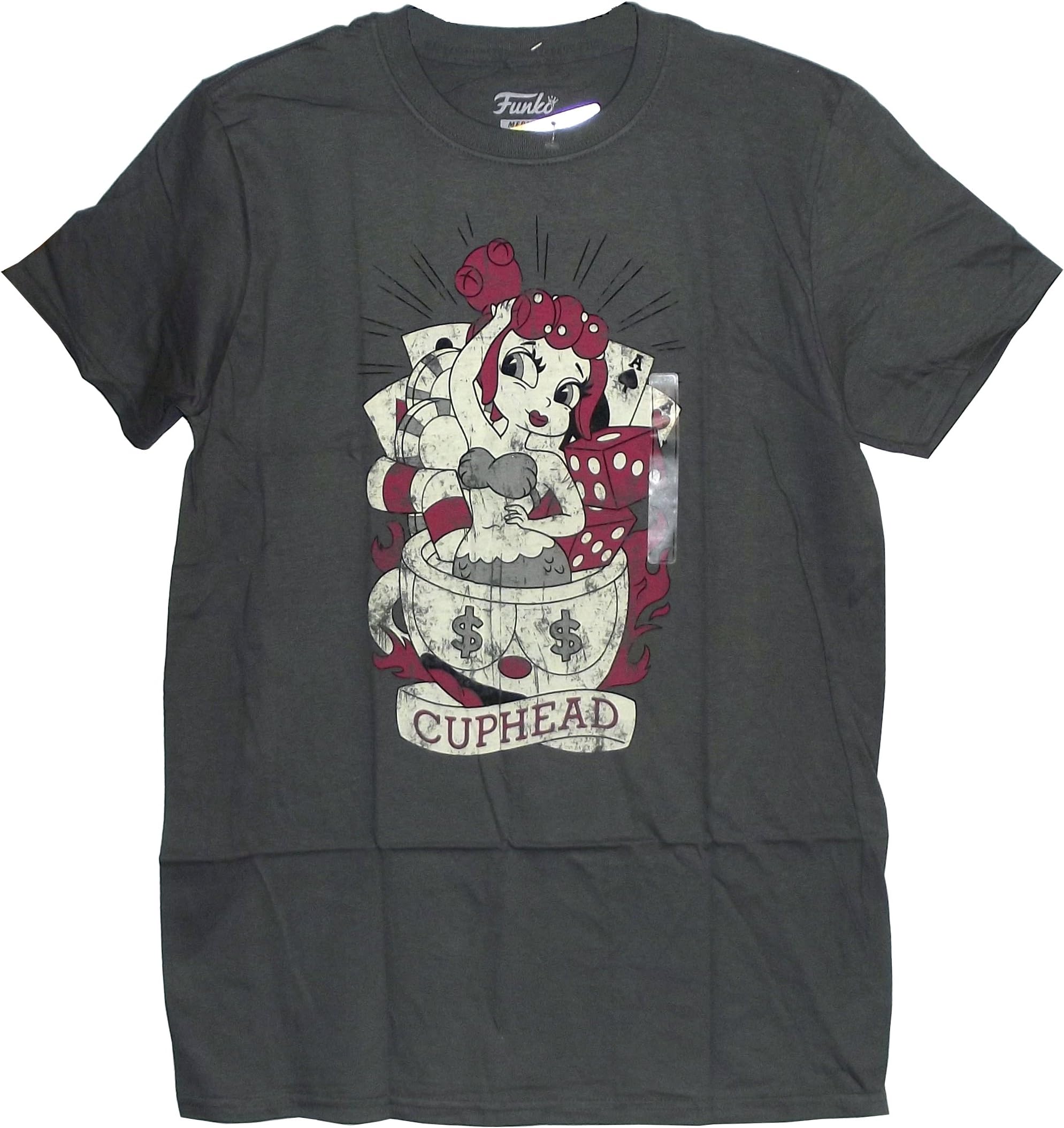 Cuphead 104636 T-Shirt, Multi-Coloured