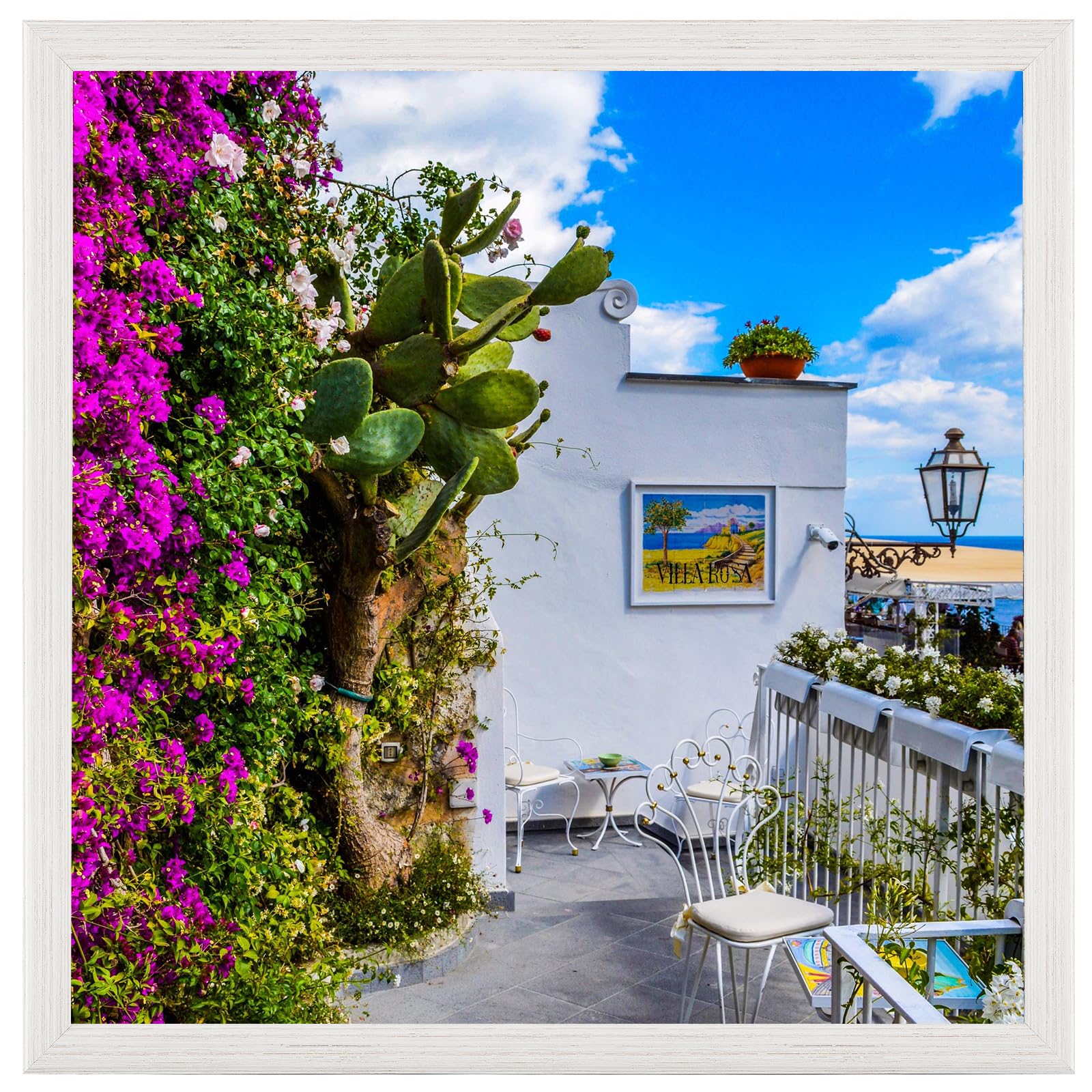 Photo 1 of 12x12 Wood Frame White, Modern Natural Woodgrain 12x12in Picture Frame, Rustic Wooden 12 x 12 inch Gallery Wall Photo Poster Frame with HD Plexiglass, Horizontal Vertical Wall Mounting Display 1pcs