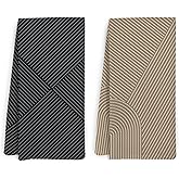 KFXHANGD Boho Abstract Line Kitchen Towels and Dishcloths Set of 2, Mid Century Modern Dish Towels, Black Neutral Minimalist Decorative Hand Tea Towel for Bathroom Kitchen, 16x24 Inches