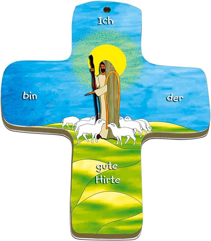 metALUm Premium Wandkreuz aus Metall und MDF | Hirte | #52003