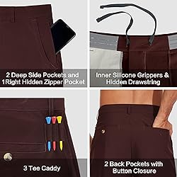 JWM Mens 9" Stretch Golf Shorts - Lightweight