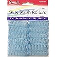 Annie Wire Mesh Rollers #1021, 12 Count Blue X-Small 1/2 Inch
