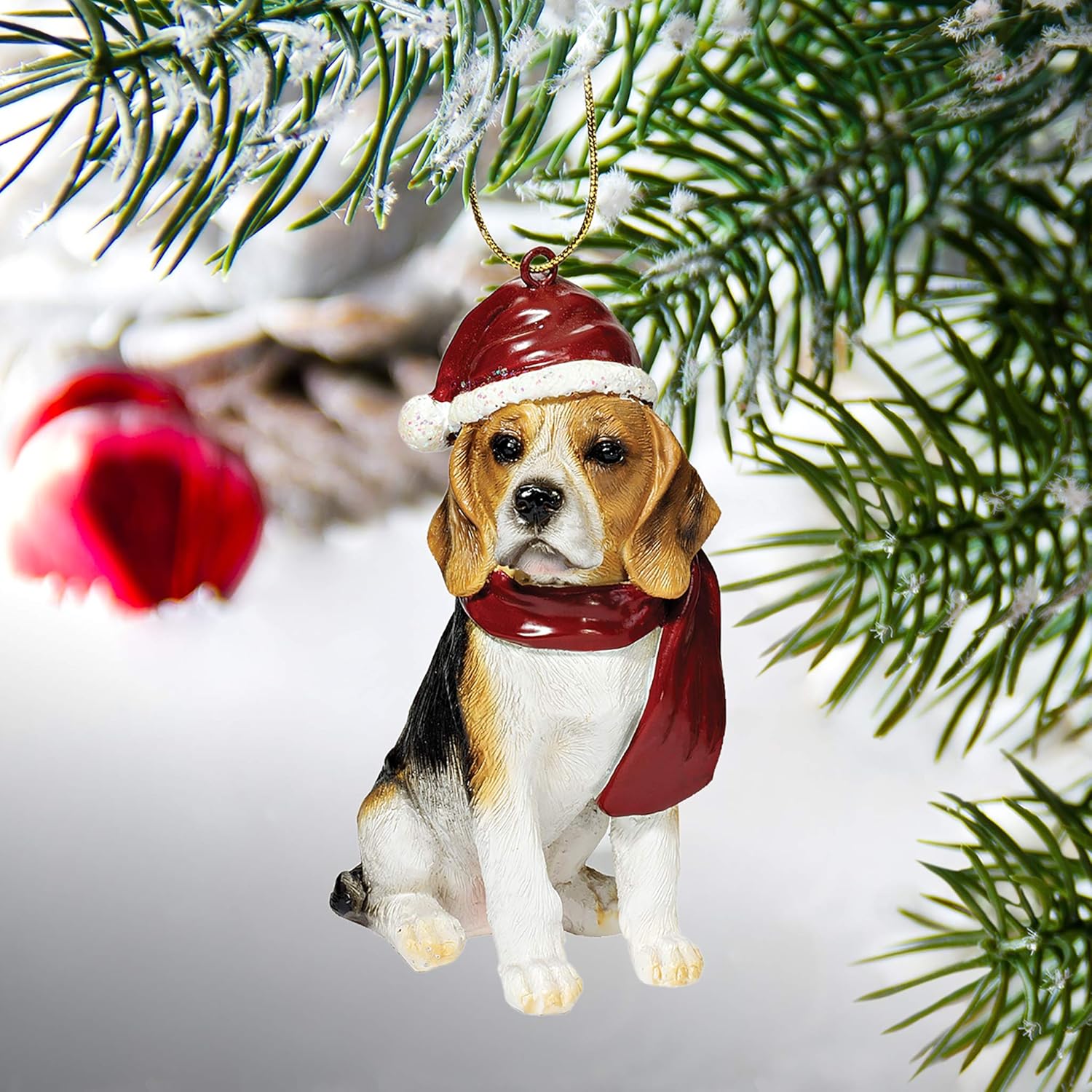 Design Toscano Beagle Holiday Dog Christmas Tree Ornament Xmas