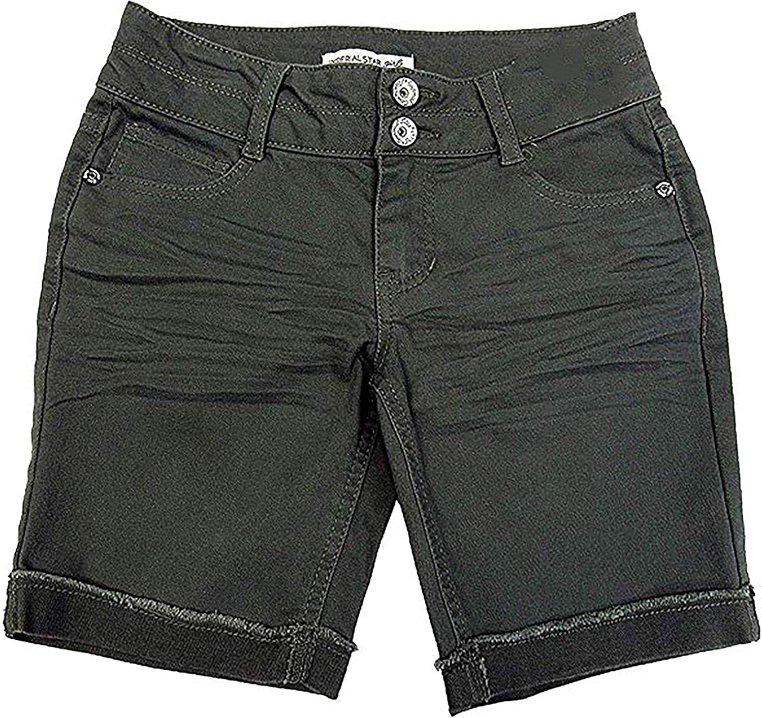 colored denim bermuda shorts