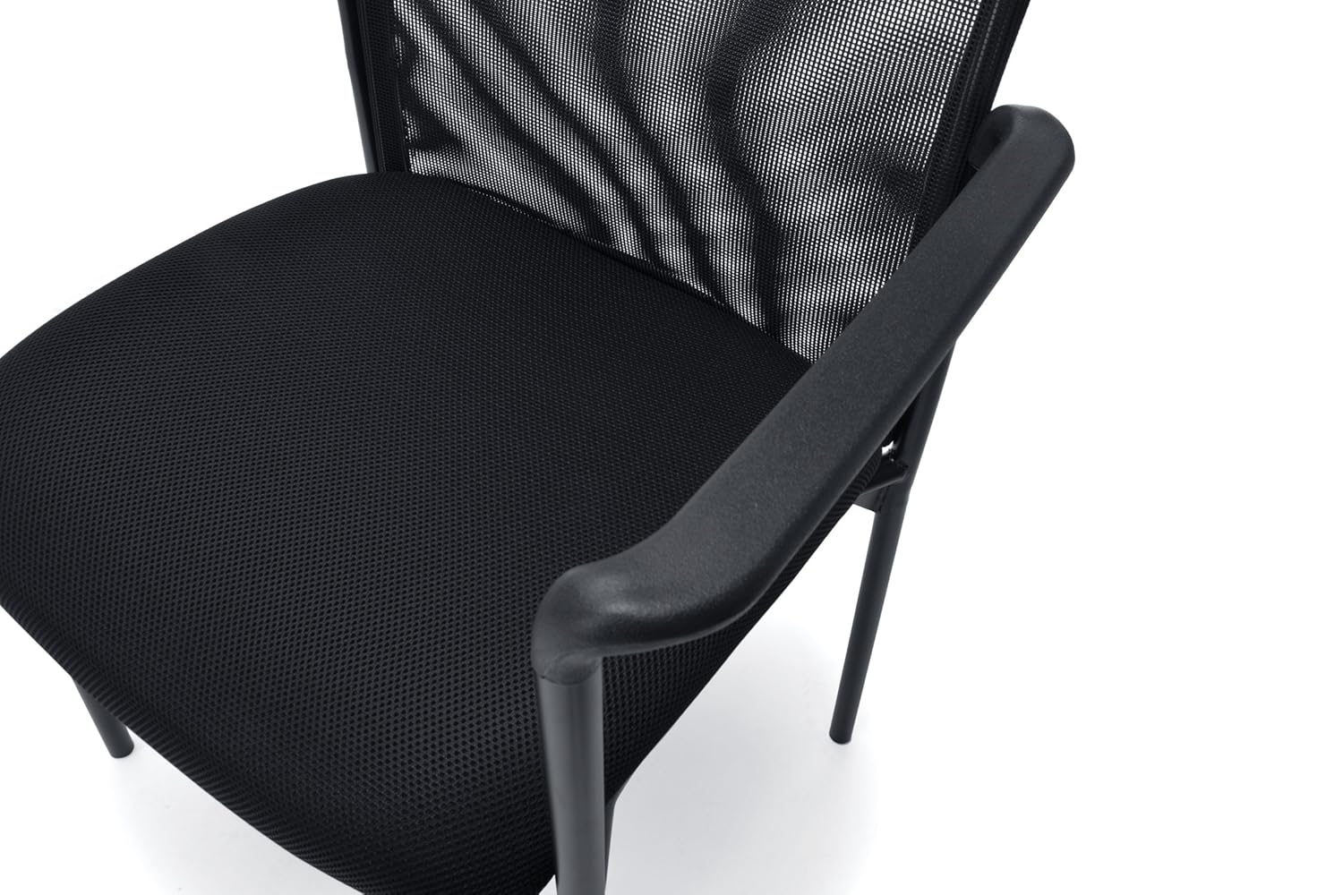 OFM Essentials Collection Mesh Back Upholstered Side Chair with Arms, in Black: Furniture & Decor
