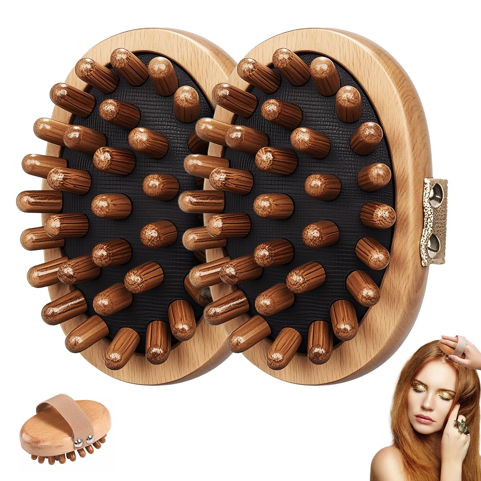 Photo 1 of 2PCS Meridian Brush Massage Body, Meridian Pressure Brush Wood Therapy Massage Tools for Full Body Shaping and Pain Relief