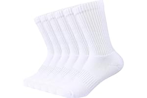 COZIWILL SOCKS Kids Crew Socks Boys Cushioned Athletic Socks Girls Cotton Dress Socks Thick Sports School Uniform Youth 6 Pairs