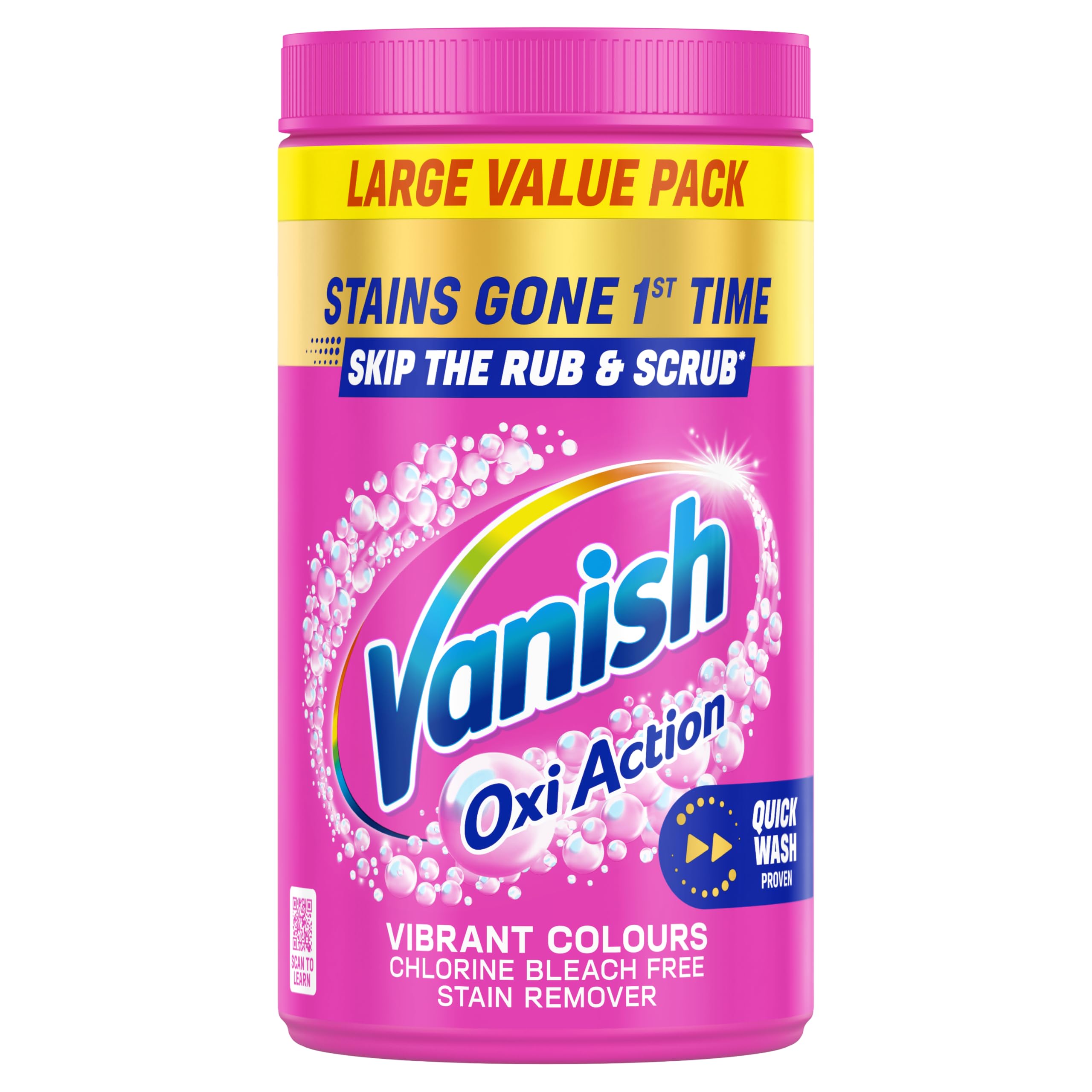 Vanish Gold Oxi Action Stain Remover Powder for clothes, 1.41kg, No Pre-Treat Needed, Safe on Colours & Whites