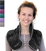 Qomfor Microwavable 1.5kg Weighted Neck & Shoulder Heating Pad Dark Grey