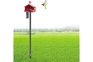EUIJOIP Bird House Pole, 73" Adjustable Bird Feeder Pole with Stand Stake, Heavy Duty 1.2 Inch Diameter Rustproof Design for Birdhouse Mounting, Weather Station, Outdoor, Yard, Garden