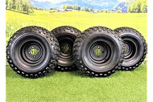 ANTEGO TIRE & WHEEL 22x11.00-10 with 10x7 Matte Black Wheels for Golf Cart (Set of 4)