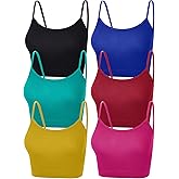 SATINIOR 6 Pack Women Crop Tops Cropped Tank Top Bundle Sleeveless Spaghetti Strap for Sports Yoga