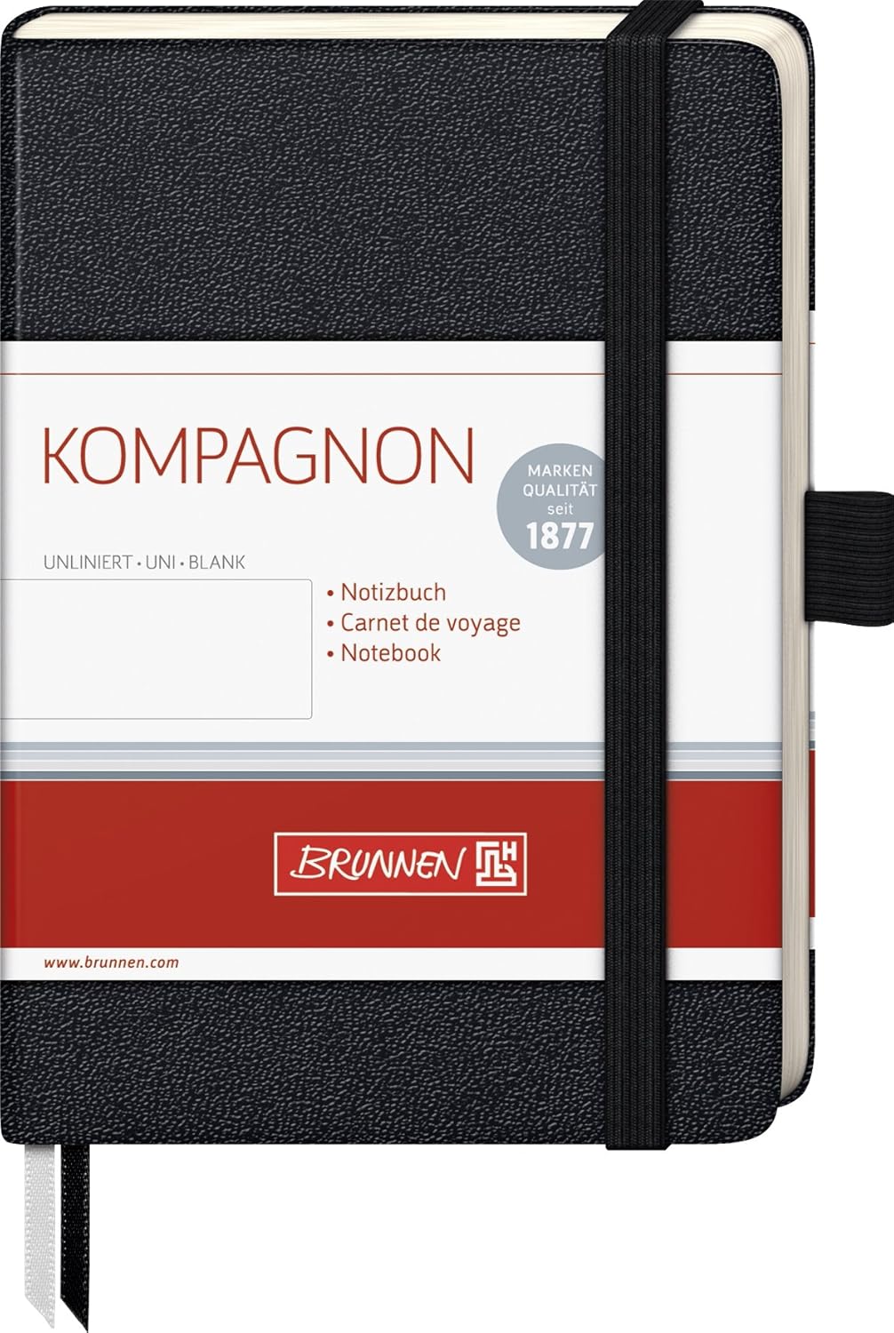 Brunnen Kompagnon School Notebook 9.5 x 12.8 cm, Non-Lined, 20, 96 Pages, Black, 9,5 x 12,8 cm - Image 3