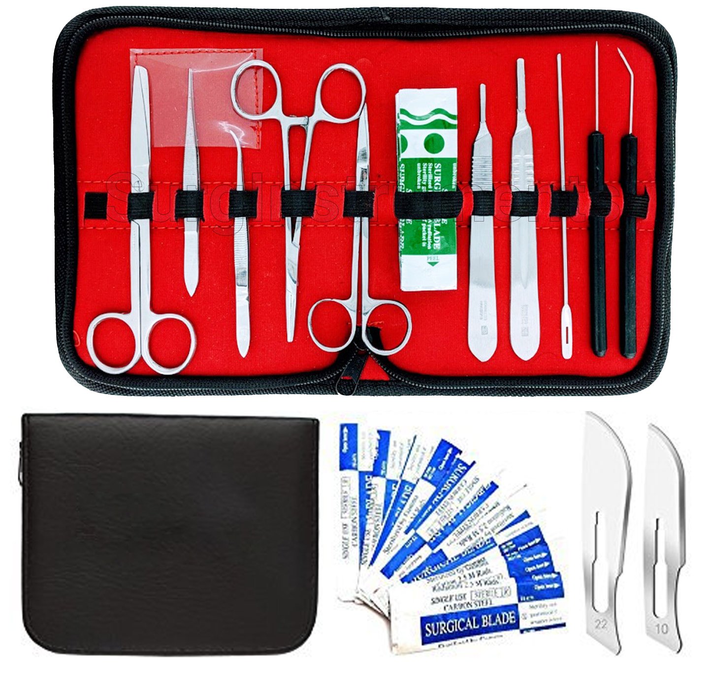 Amazon Com 30 Pcs Advanced Biology Lab Anatomy Medical Student Dissecting Kit Set With Scalpel Knife Handle Blades Ideal For Student Hobby Taxidermy And More Des Kit 110 Industrial Scientific