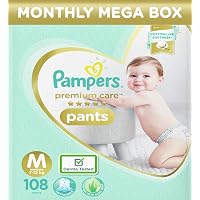 Pampers Premium Care Pants Diapers Monthly Box Pack, Medium, 108 Count