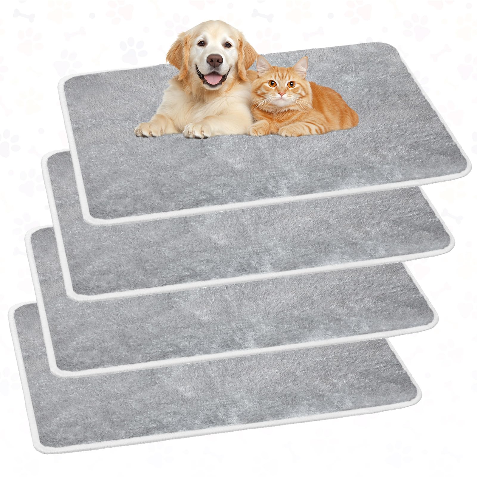 Photo 1 of Drydiet 4 Pcs Pet Carrier Pad Travel Pet Reversible Dog Mat Replacement Liners for Travel Dog Bed Pad Washable Plush Cashmere Double Sided Bed Mat for Cat Kennel Crate(Grey,17 x 11 Inch)
