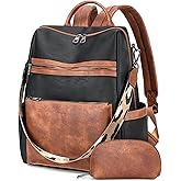 AGLOD Vegan Leather Laptop Backpack for Women 15.6 Inch Work Backpack Purse for Travel College