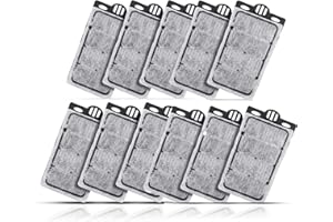 JACKSUPER 11 Pack Auqarium Filter Replacement Plates, Turtle Tank Filter Cartridges, Activated Carbon Suitable for Low-Water Filter