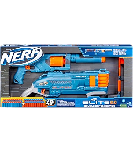Nerf Elite 2.0 - Blaster Trio SD-3 - 3 Canons - Rail Tactique - 6 Fléchettes Officielles - Dès 8 Ans