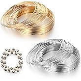 simarro 200 Loops Memory Steel Wire Bracelet Memory Wire for Beads Jewelry Wire Silver Jewelry Memory Beading Wire for Bracelets Making DIY Crafts Making