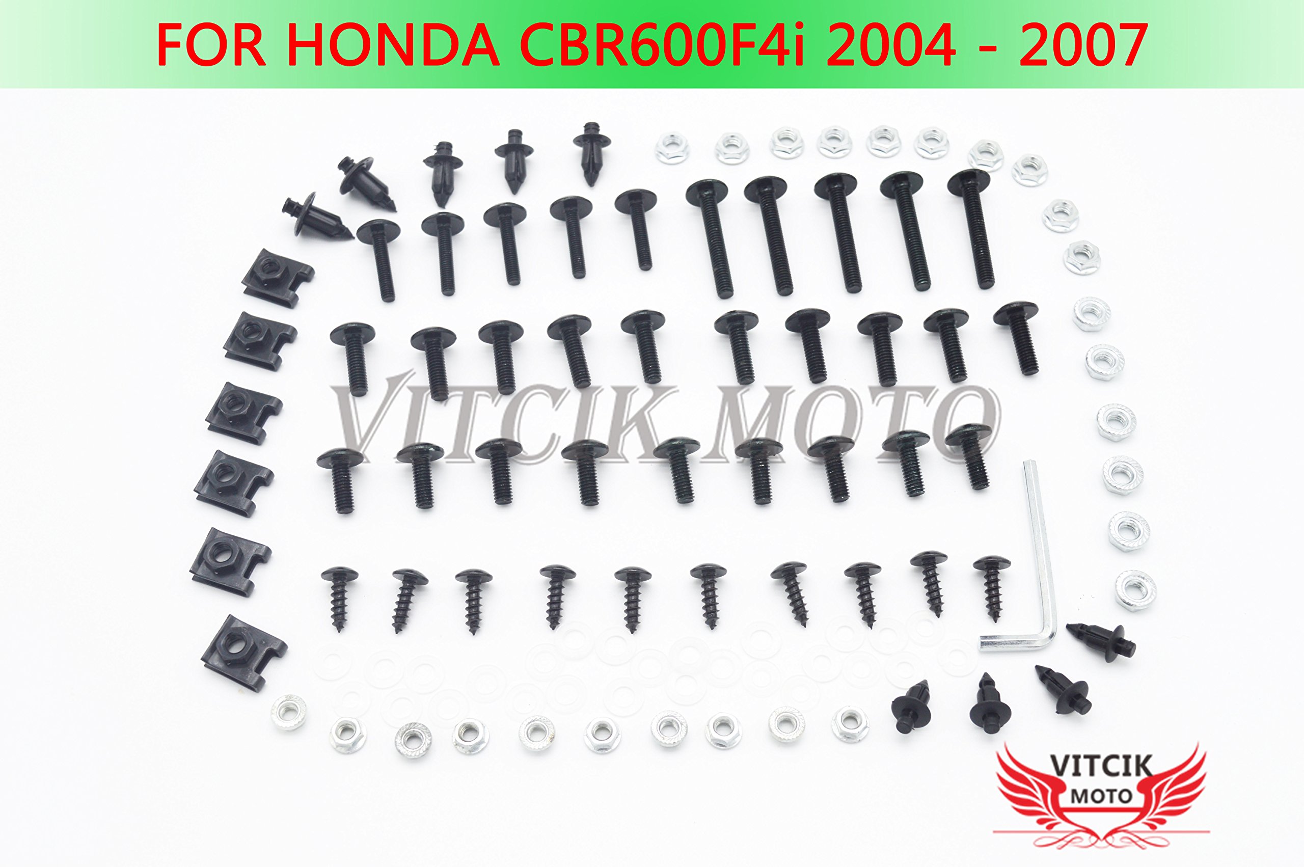 VITCIK Full Fairings Bolt Screw Kits for Honda CBR600F4i 2004 2005 2006 2007 CBR 600 F4i 04 05 06 07