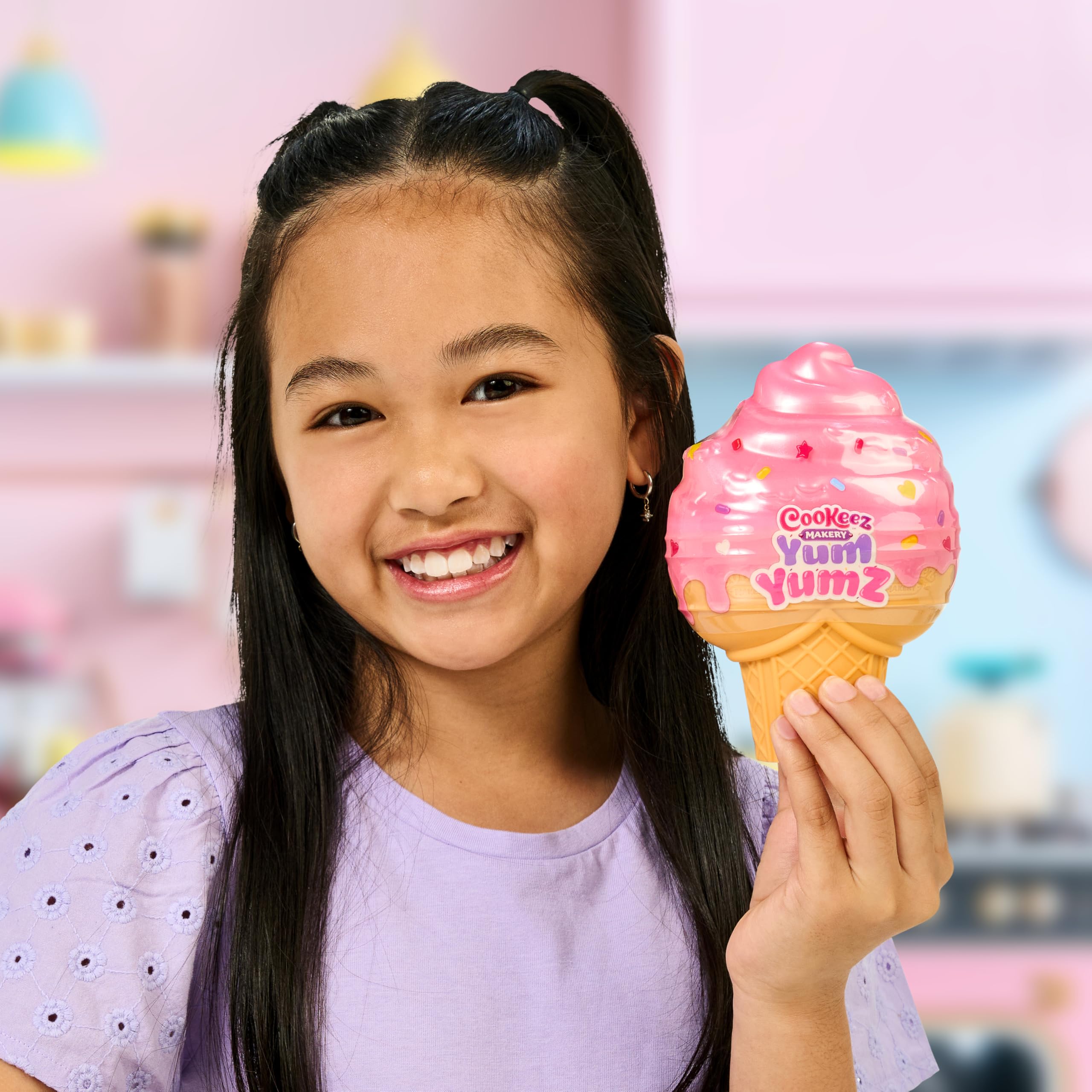 Cookeez Makery Yum Yumz Twin Pack, Full of Fun and Full of Yum! Add Ingredients & Discover 2 Super-Cute Scented Surprise Plush Pets Inside an Ice Cream Cone You Can Customize - Styles May Vary