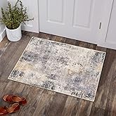 Lahome Modern Abstract Area Rug - 2x3 Small Gray Bath Rug Soft Washable Non-Slip Contemporary Entryway Rug, Throw Doormat Indoor Entrance Floor Accent Carpet for Kitchen