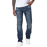 MZNBURAM Men's Stretch Regular Fit Straight-Leg Cotton Fashion Comfort Flex Waist Denim Pants Jeans