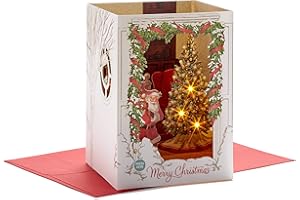 Hallmark Paper Wonder Musical Pop Up Christmas Card with Lights (Santa Claus, Plays O Christmas Tree)